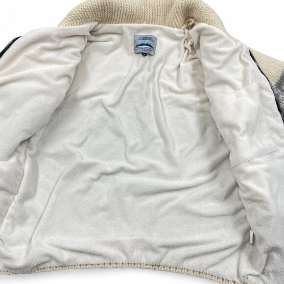 Ark Wool Cowichan Canada Curling Full Zip Lined Thick Sweater Jacket Women's M - Picture 9 of 9